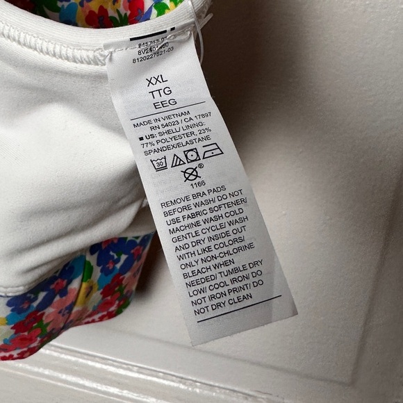 Old Navy Active Sports Bra Powersoft Go Dry Racerback Removable Pads Floral NWT - Picture 4 of 15